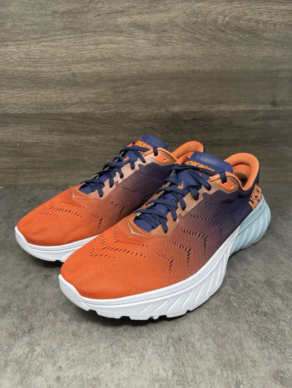 HOKA Mach 2 Size 11.5 Mens Patriot Blue Orange PROFLY Road Running Shoes